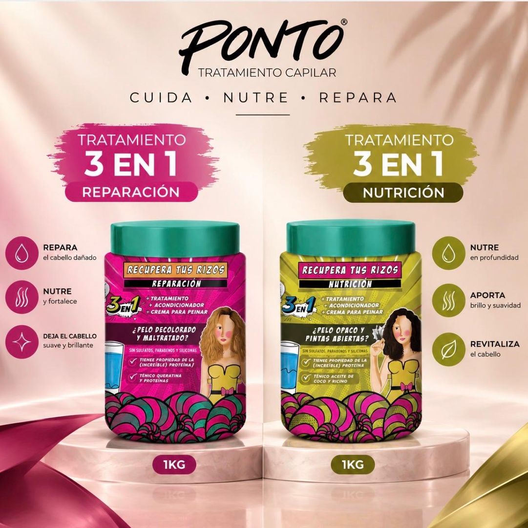 PONTO TRATAMIENTO CAPILAR 3 EN 1 REPARACION/NUTRICION