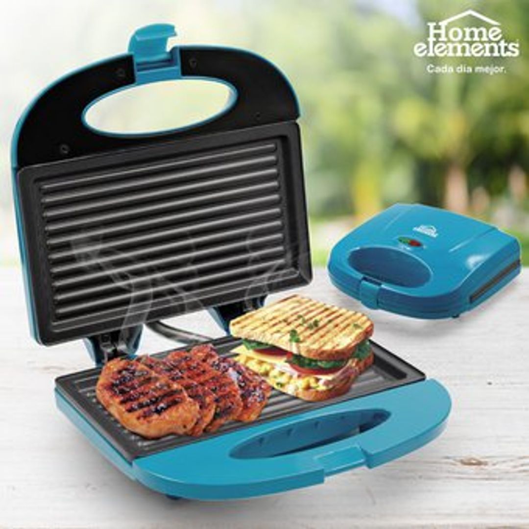 SANDUCHERA ELECT AZUL TURQUESA HE-SM117AT HOME ELEMENTS GRILL