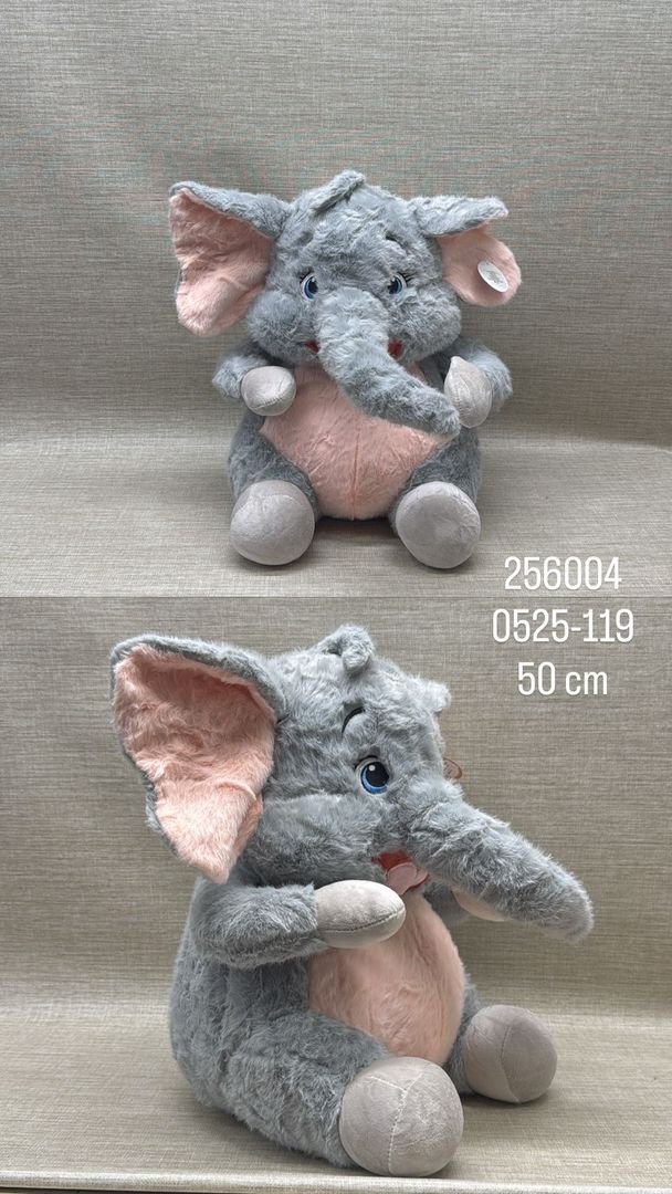 ELEFANTE PELUDITO SENTADO 50 CM
