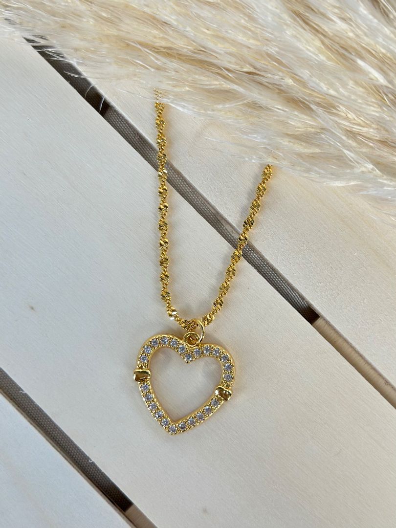 Cadena corazón circonias 