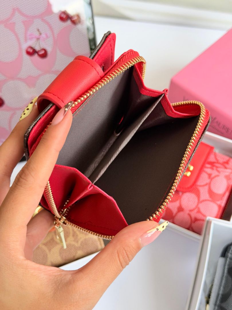 BILLETERA CH 4524 CAFE/ROJA