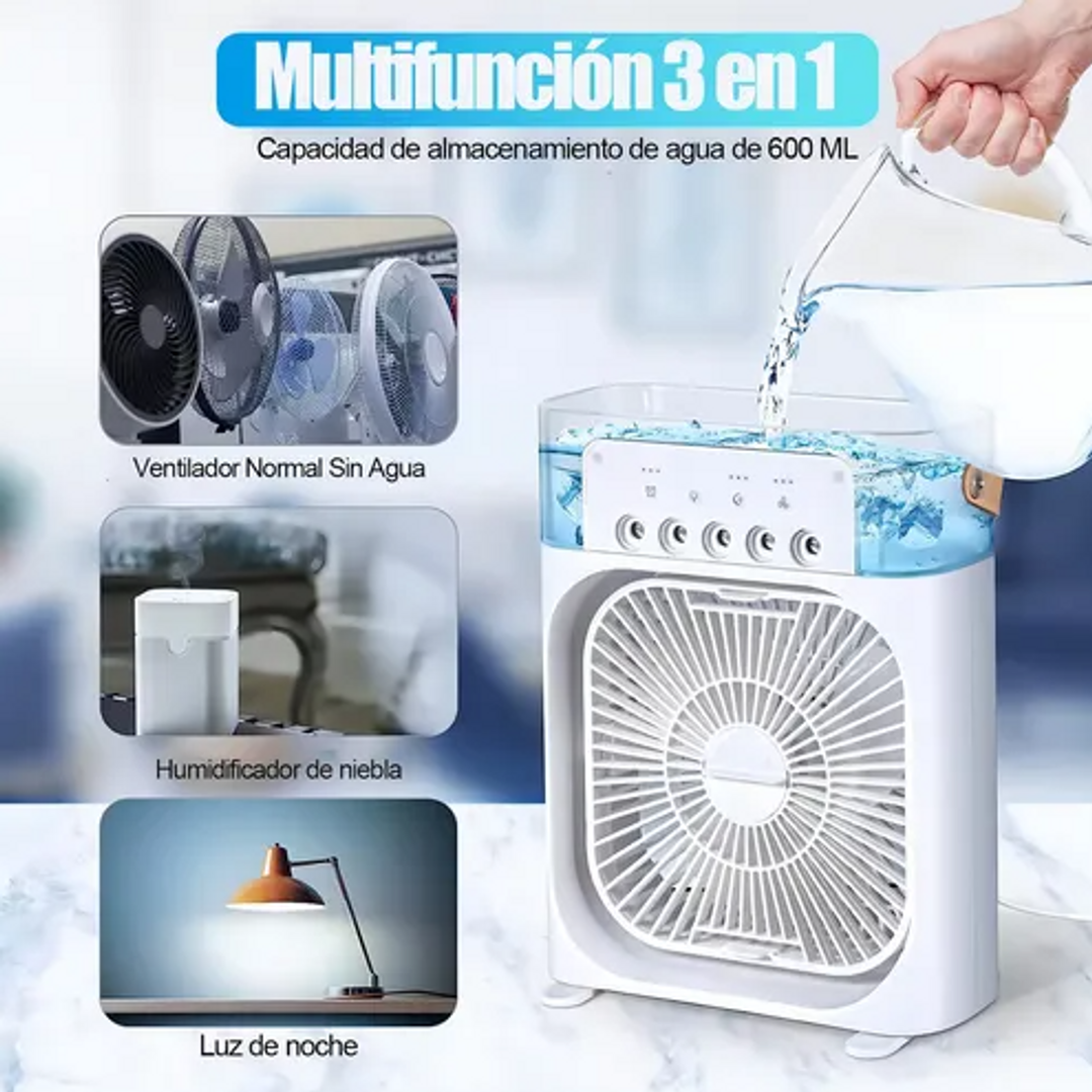 VENTILADOR CON HUMIDIFICADOR PORTATIL AIR COOLER FAN 
