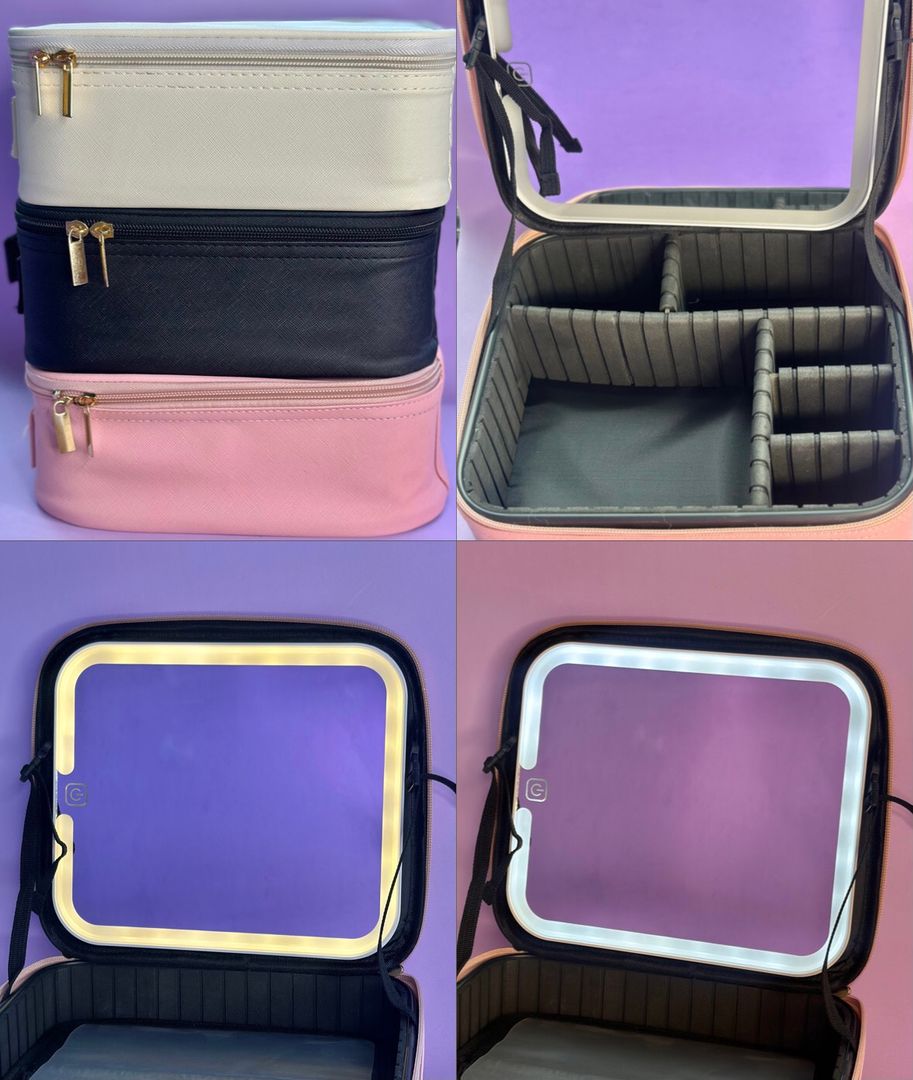 MALETA DE MAQUILLAJE + ESPEJO LED