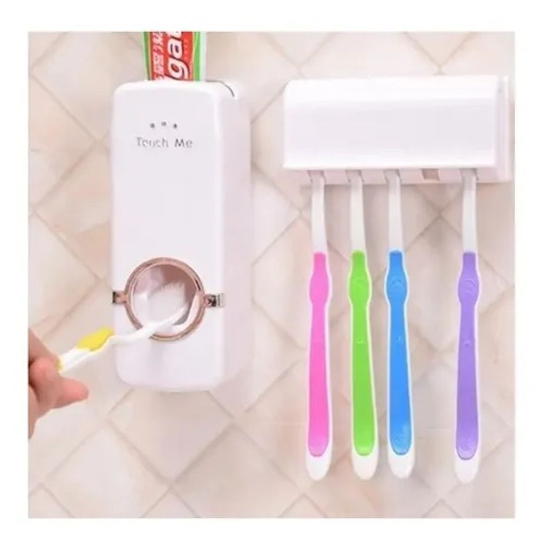 DISPENSADOR DE CREMA DENTAL CON PORTACEPILLO
