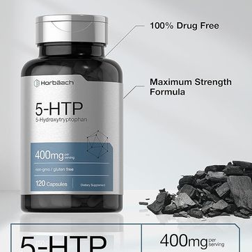 5HTP de 400 mg  120 unid Suplemento Horbaach - imagen 1