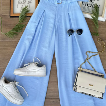 Falda pantalón con cinturón y botones - imagen 1