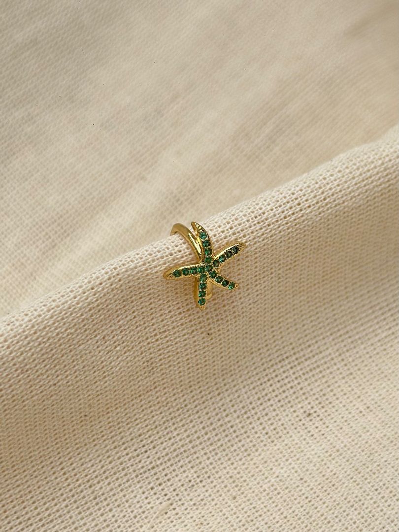 Earcuff estrella esmeralda 