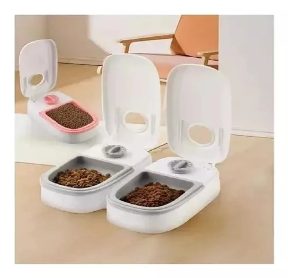 COMEDERO DOBLE CON TEMPORIZADOR DE APERTURA ALIMENTO