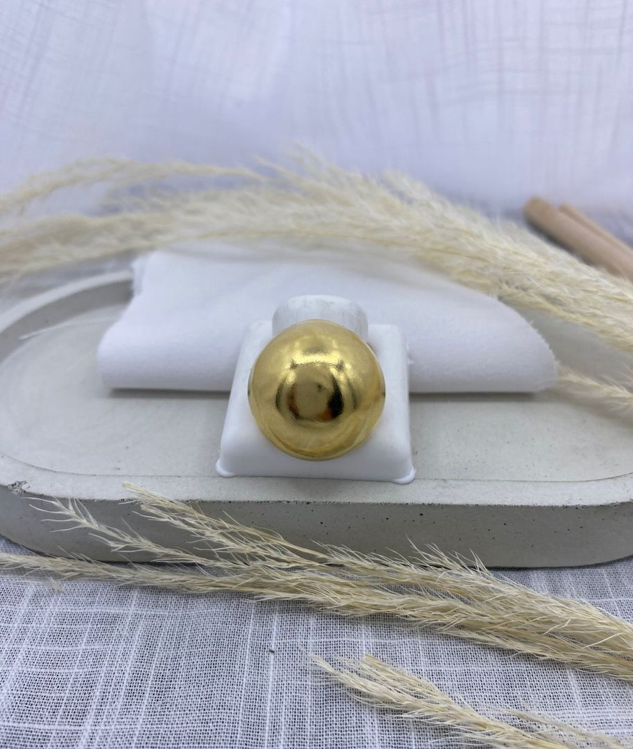 Anillo, bronce con baño de oro 