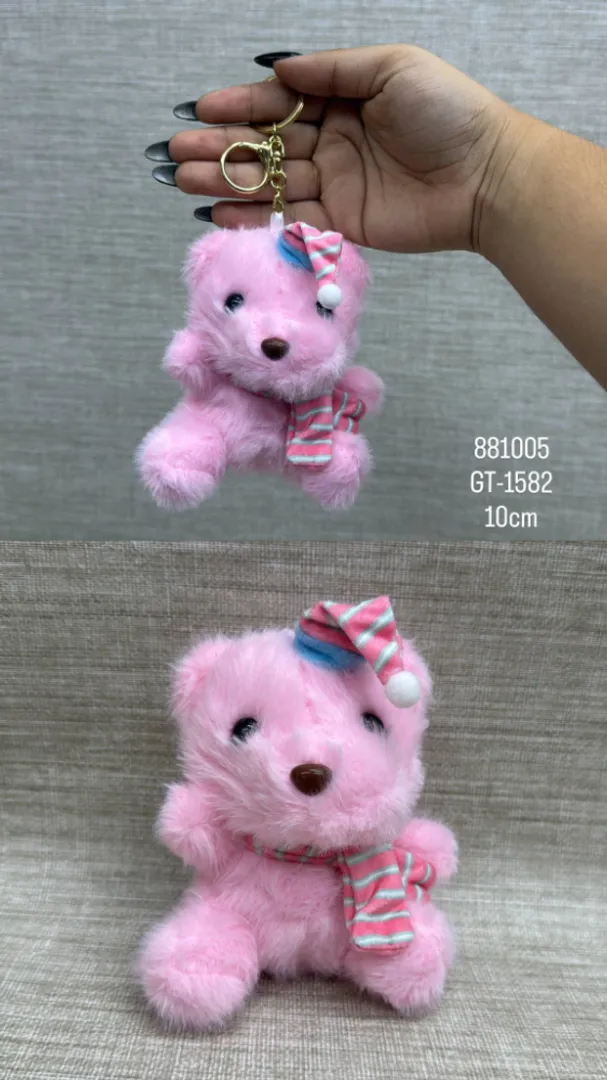 LLAVERO DE OSO CON GORRITO 10 CM