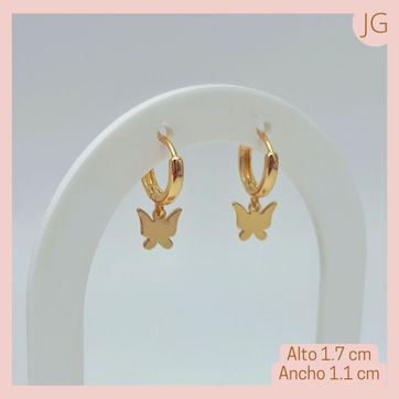 Imagen del producto Candongas Doradas Rodio Mariposas 