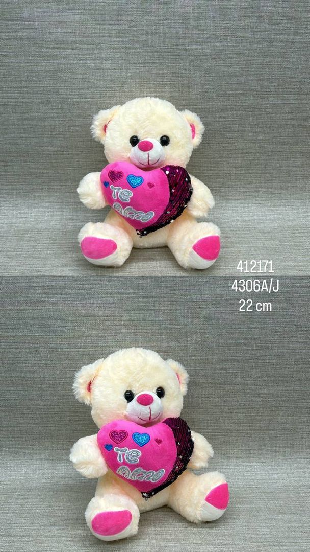 OSO CON CORAZÓN SURTIDO 22 CM