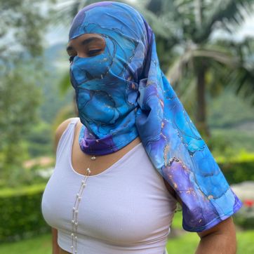 NIQAB AZUL MARMOL - imagen 1