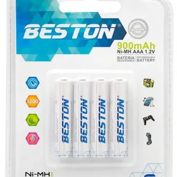 Imagen del producto Pilas AAA x 4 Recargables Beston 900mAh