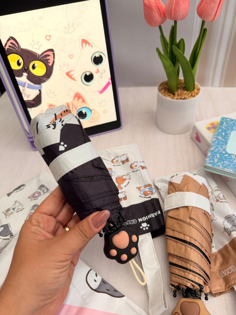 Mini sombrillas gatito 3d 