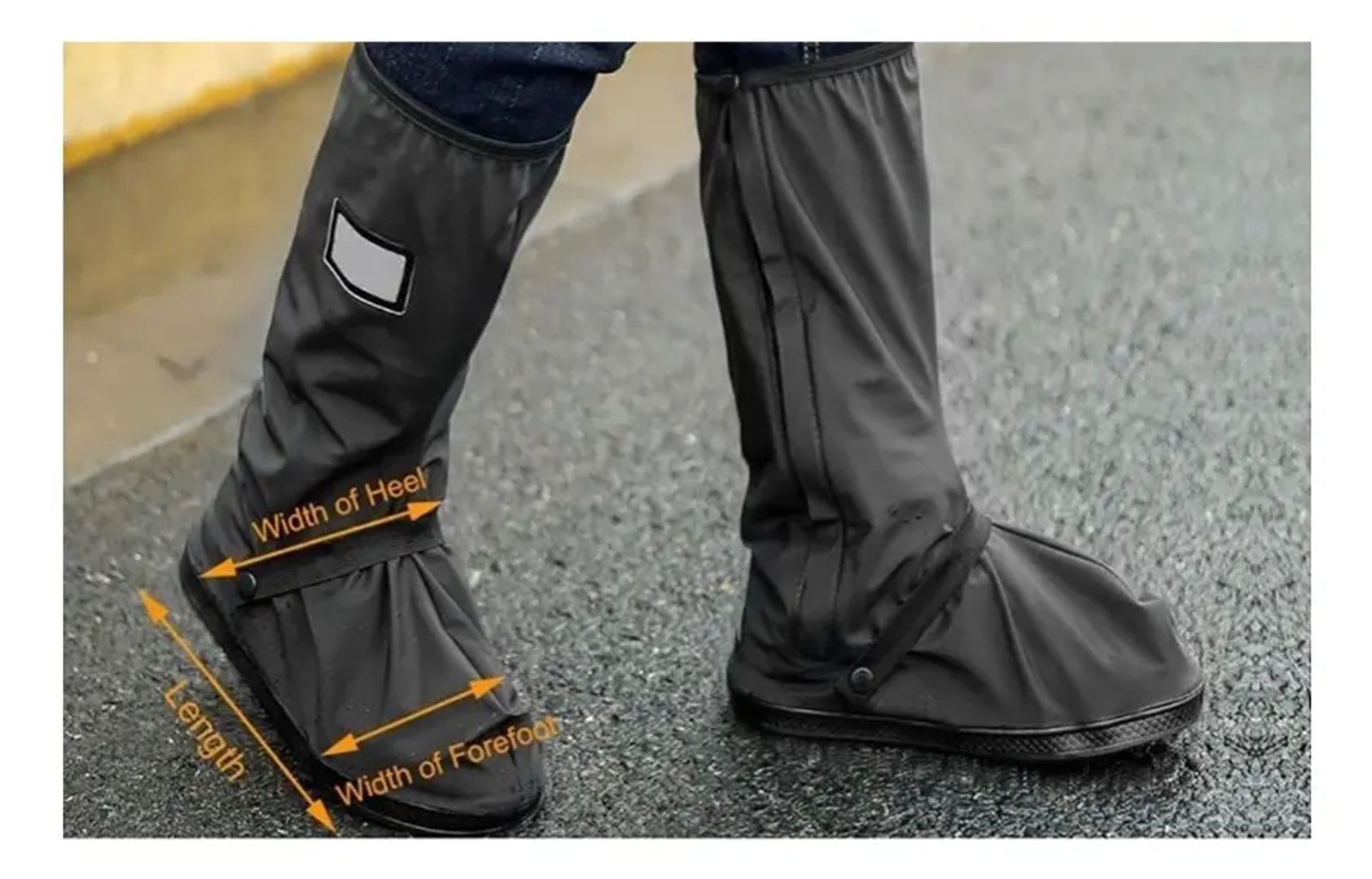 BOTA IMPERMEABLE CUBRE ZAPATOS PARA LLUVIA EN LONA CON CREMALLERA