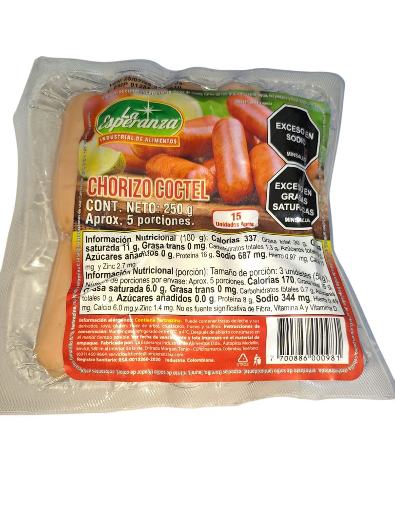 CHORIZO COCTEL LA ESPERANZA*250G*14
