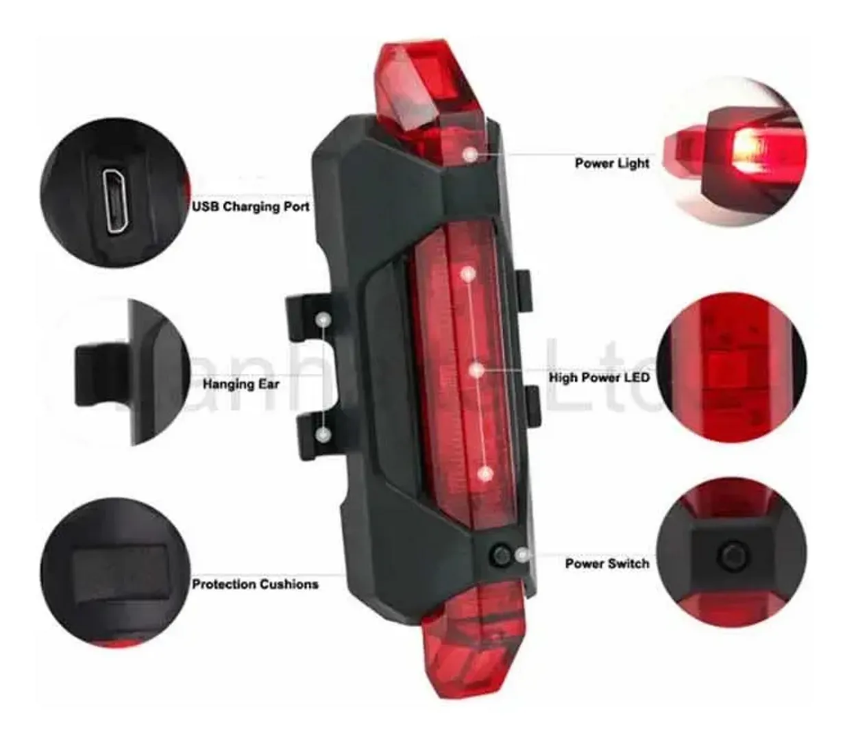 Luz Led Trasera Bicicleta Recargable Y A Prueba De Agua