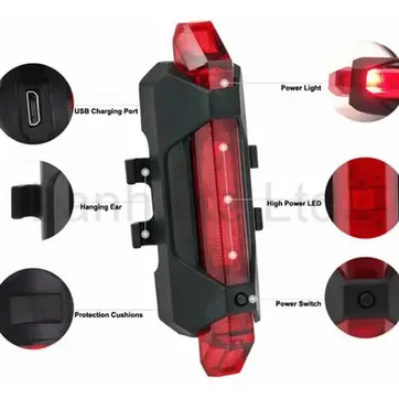 Luz Led Trasera Bicicleta Recargable Y A Prueba De Agua - imagen 1