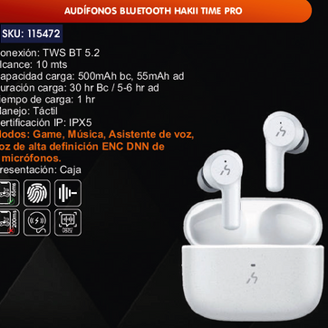 Imagen del producto AUDÍFONOS BLUETOOTH HAKII TIME PRO