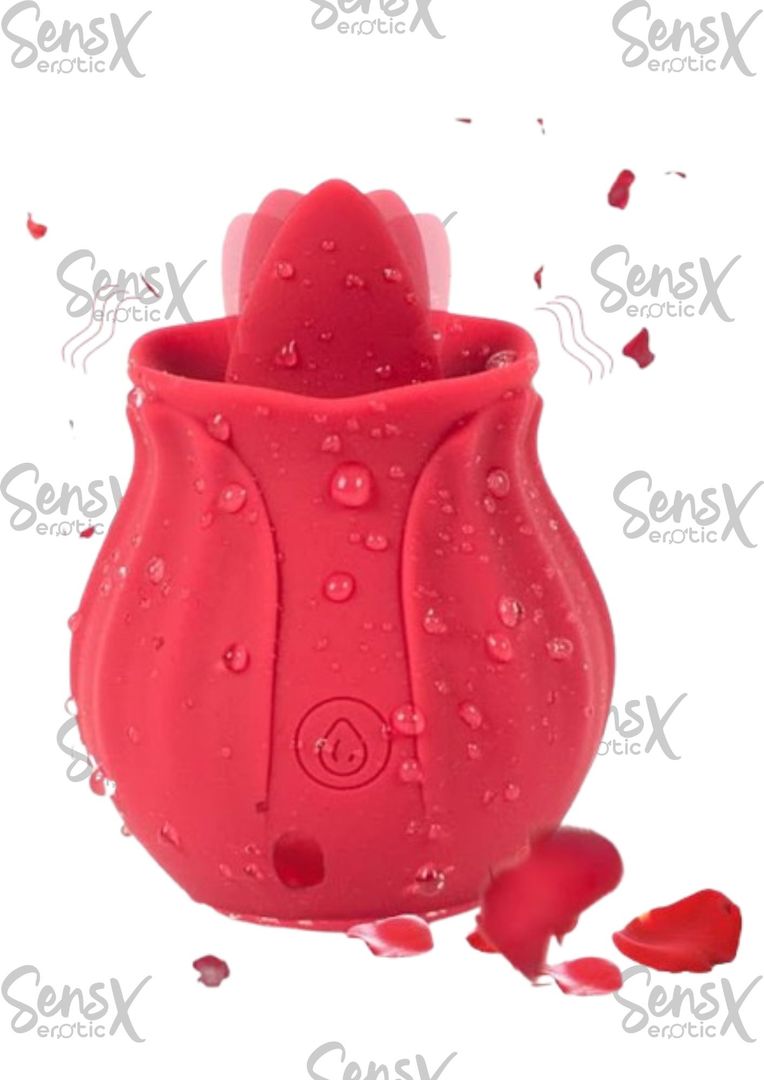 Vibrador rosa con lengua 