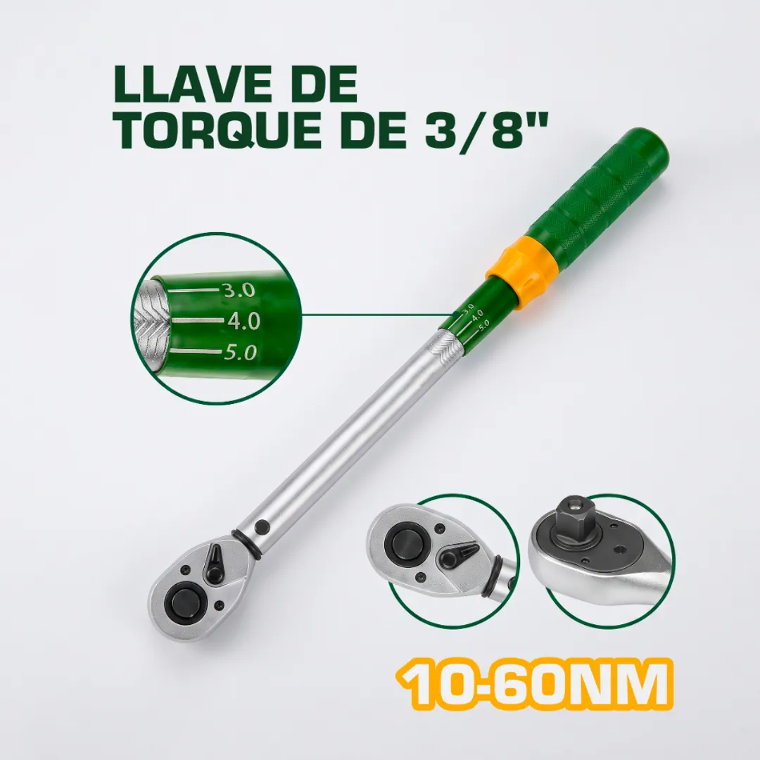 LLAVE DE TORQUE DE 3/8" 305MM 10-60NM
