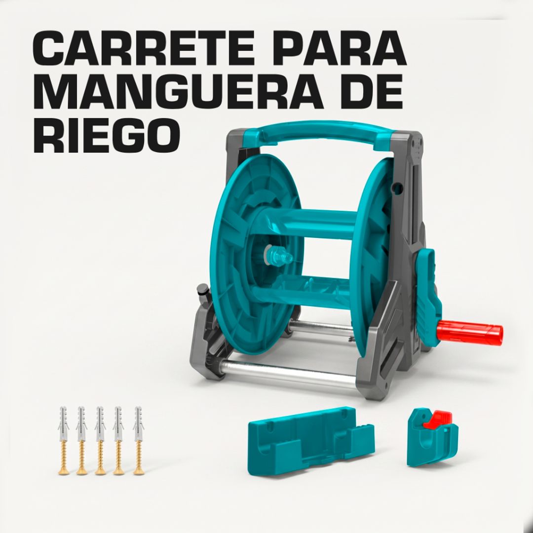 CARRETE PARA MANGUERA DE RIEGO PVC DE 1/2"