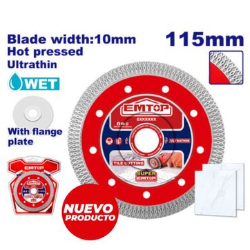 EMTOP DISCO 4-1/2" DIAMANTADO CORTE FINO PORCELANATO SUPER EMTOP - imagen 1