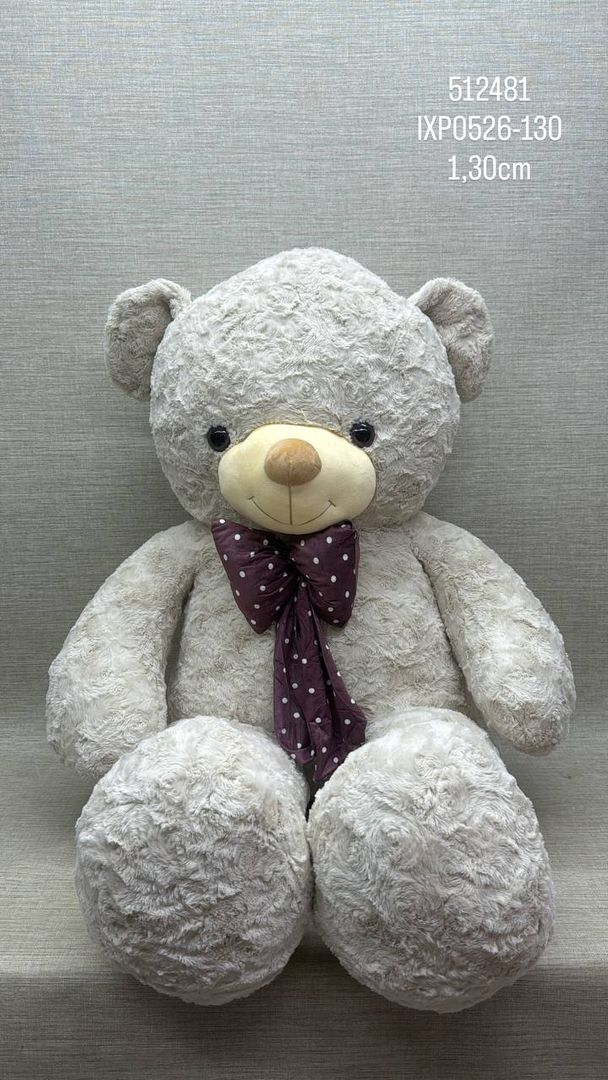 OSO PATAS LARGAS RIZADO CON MOÑO 1.30 CM