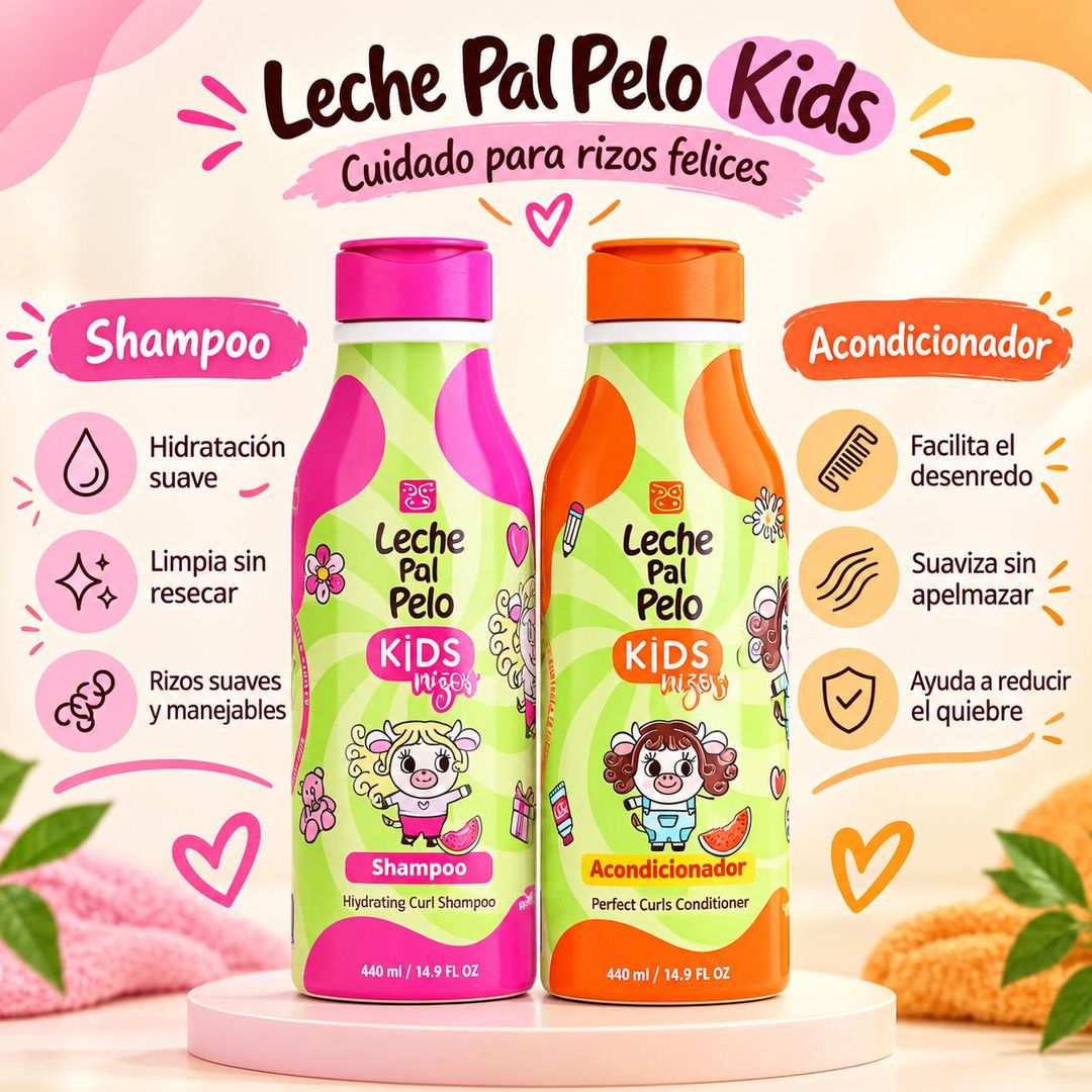 LECHE PAL PELO SHAMPOO/ACONDICIONADOR KIDS RIZOS 400 ML