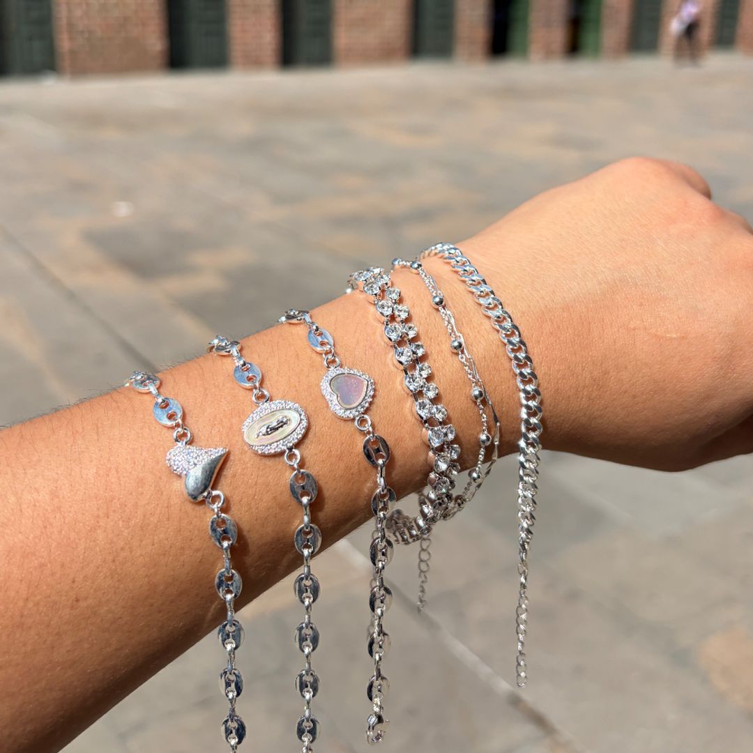 Pulsera dúo delicada plata