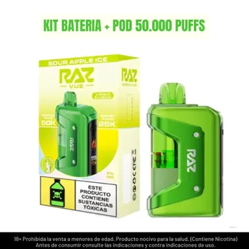 Imagen del producto Vape Raz Kit Sour Apple Ice 50.000 Puffs