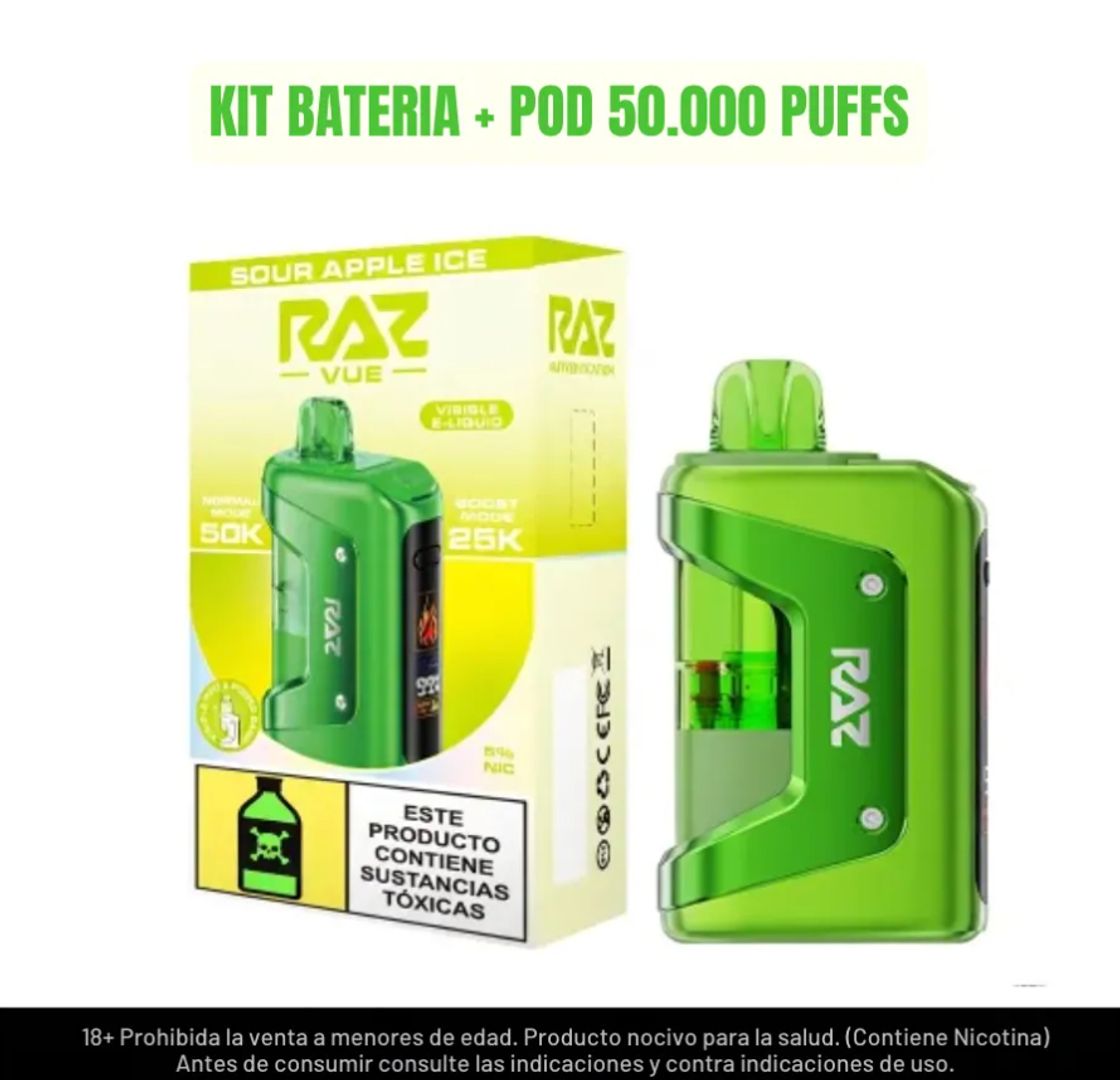 Vape Raz Kit Sour Apple Ice 50.000 Puffs