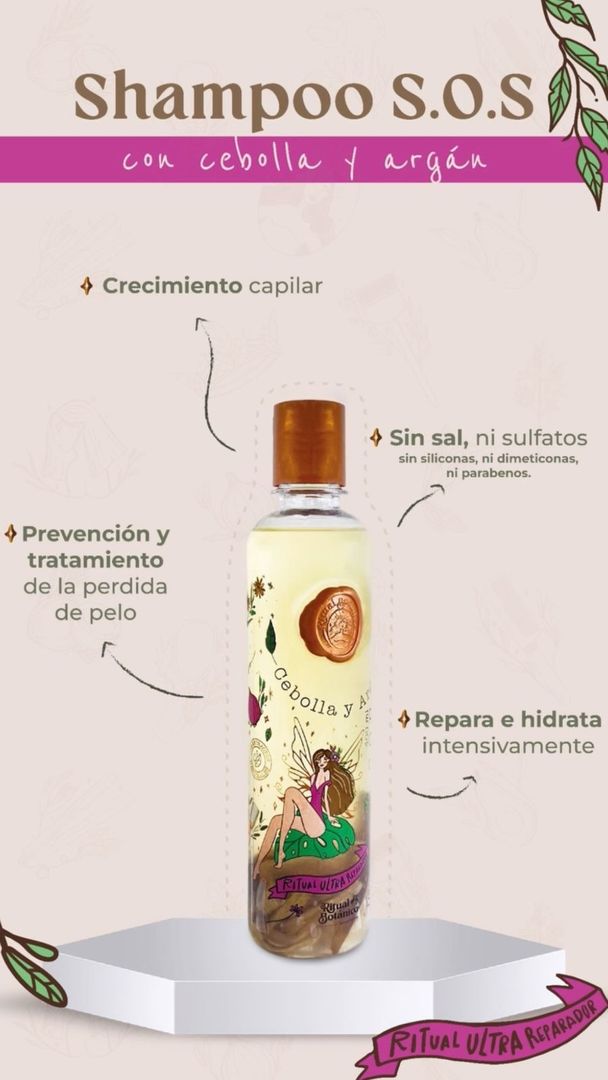 Shampoo cebolla y argan ritual botanico