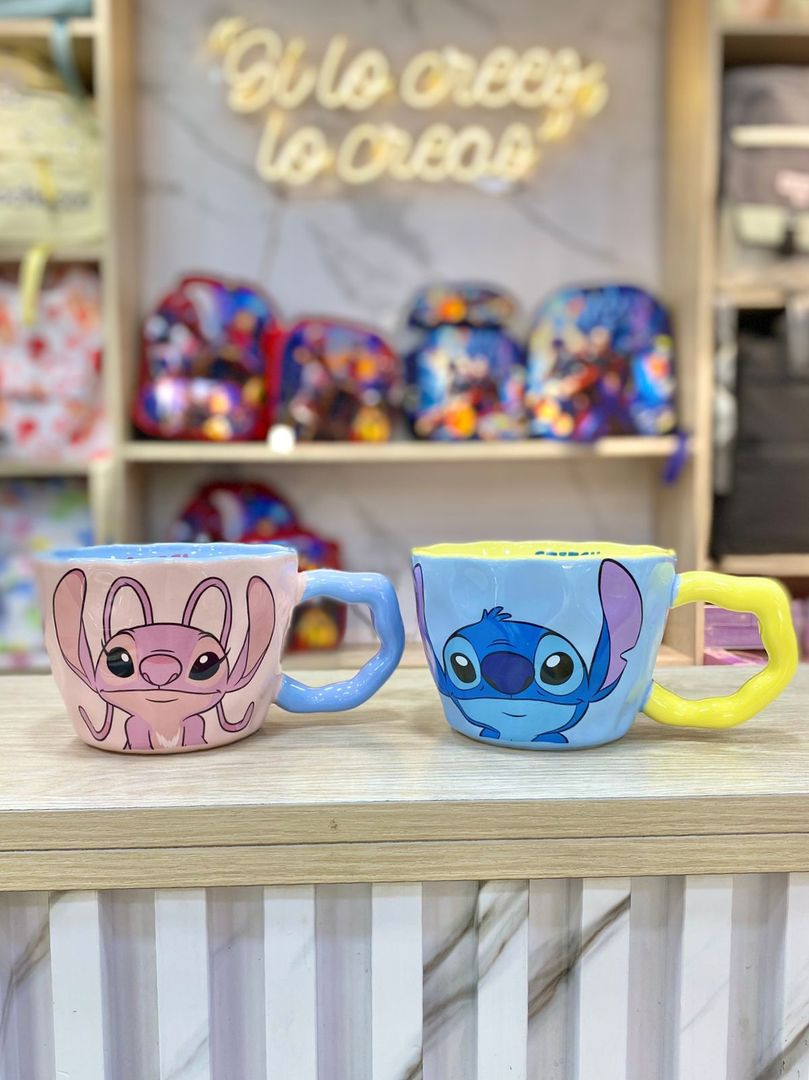 MUG ANGELA Y STICH 