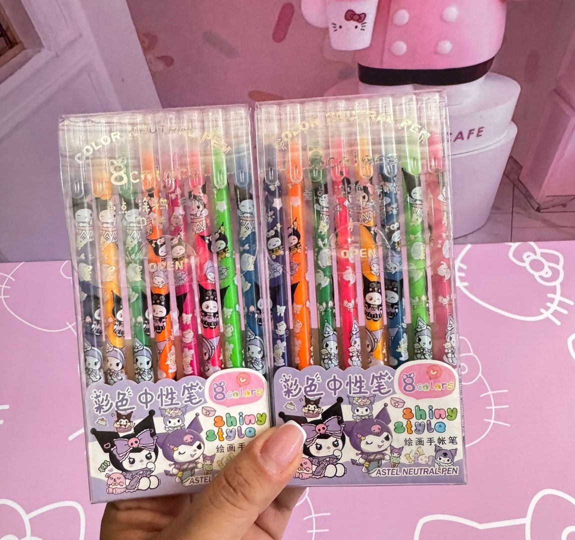 Lapiceros neón x8 Kuromi 