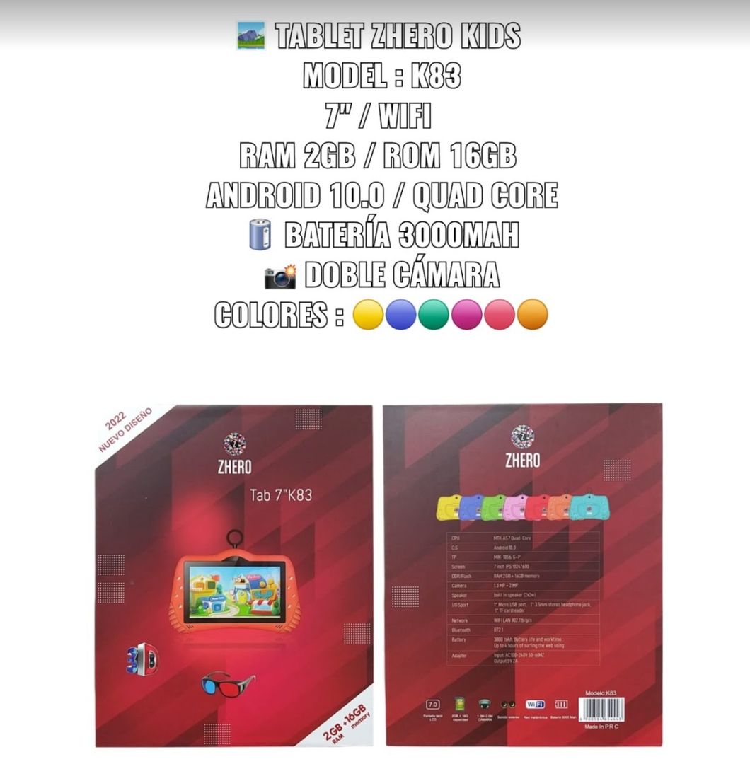 TABLET ZHERO KIDS K83