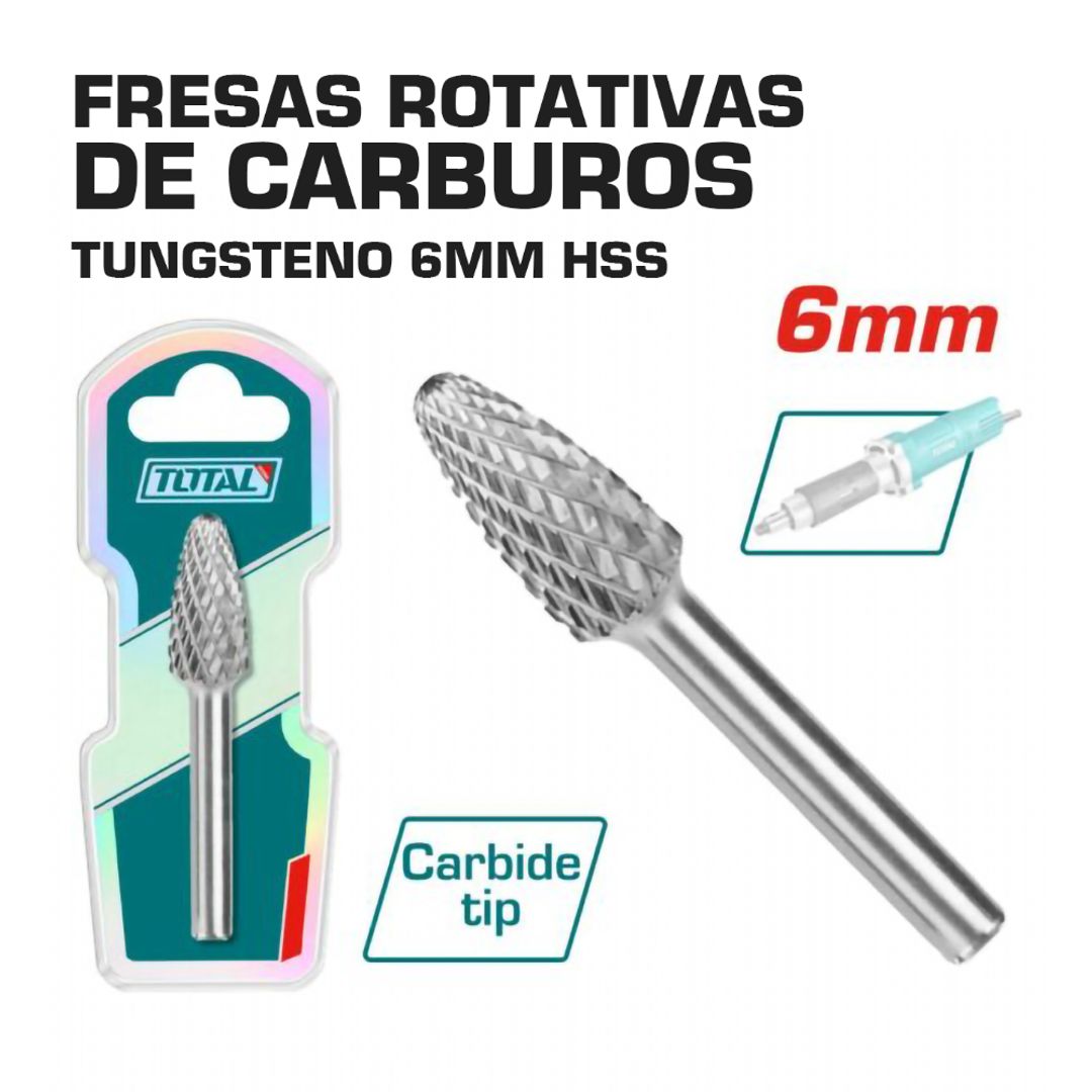 FRESAS ROTATIVAS DE CARBURO DE TUNGSTENO 6MM HSS 05