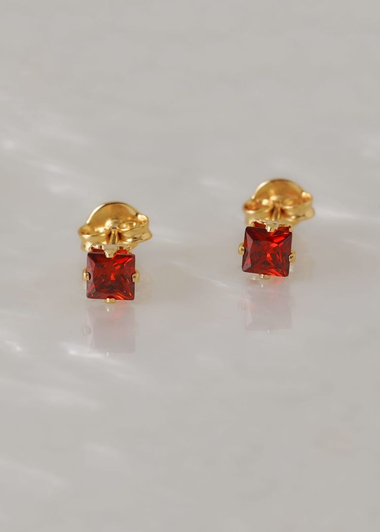 Topo circon cuadrado rojo 