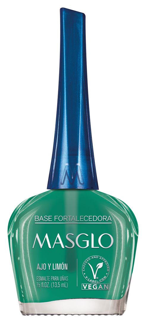 ESMALTE MASGLO BASE FORTALECEDORA AJO Y LIMON