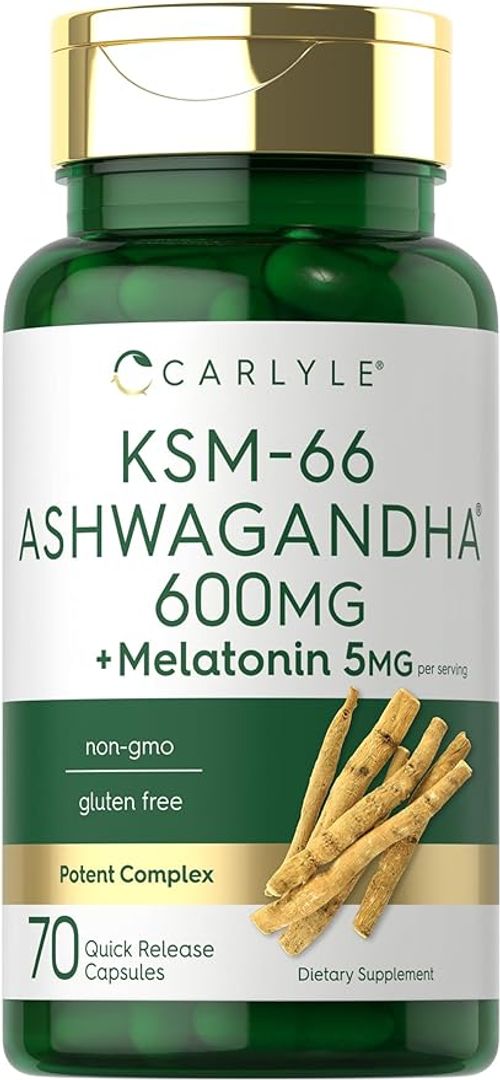 Ashwagandha KSM66 Cap 600mg  70 und con Melatonina CARLYLE