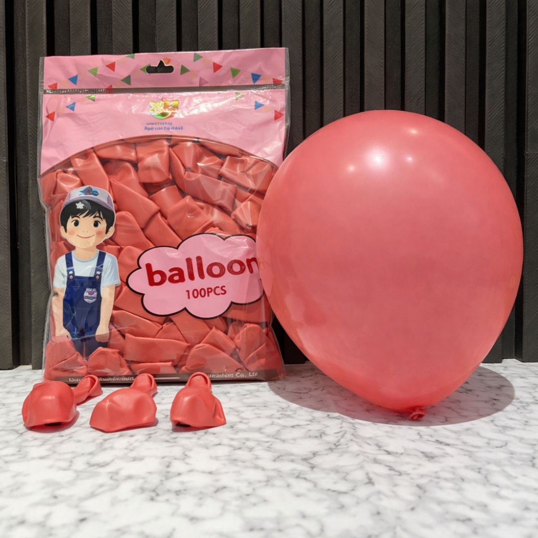 GLOBO R12 x 100 UNIDADES ROJO  PASTEL