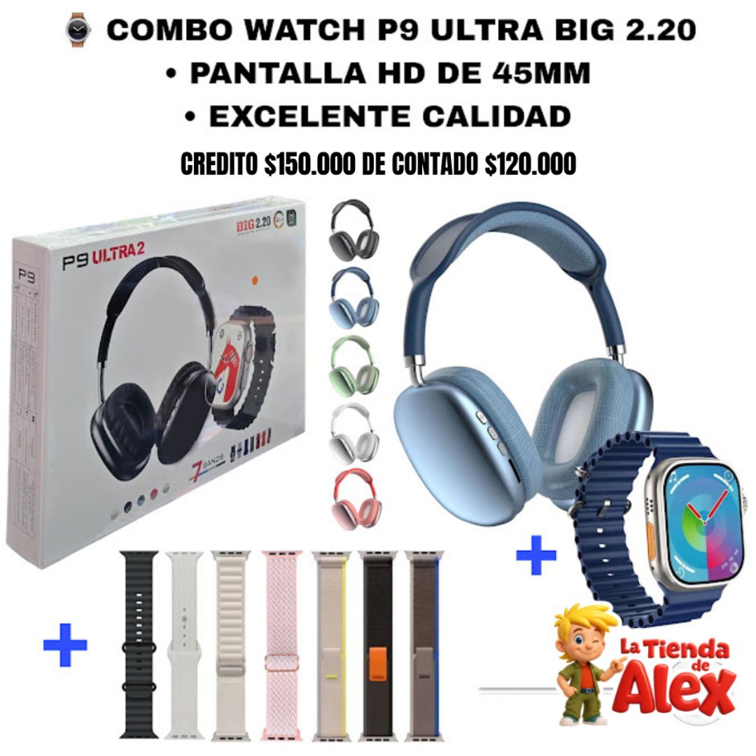 Combo Watch P9 Ultra Big 2.20