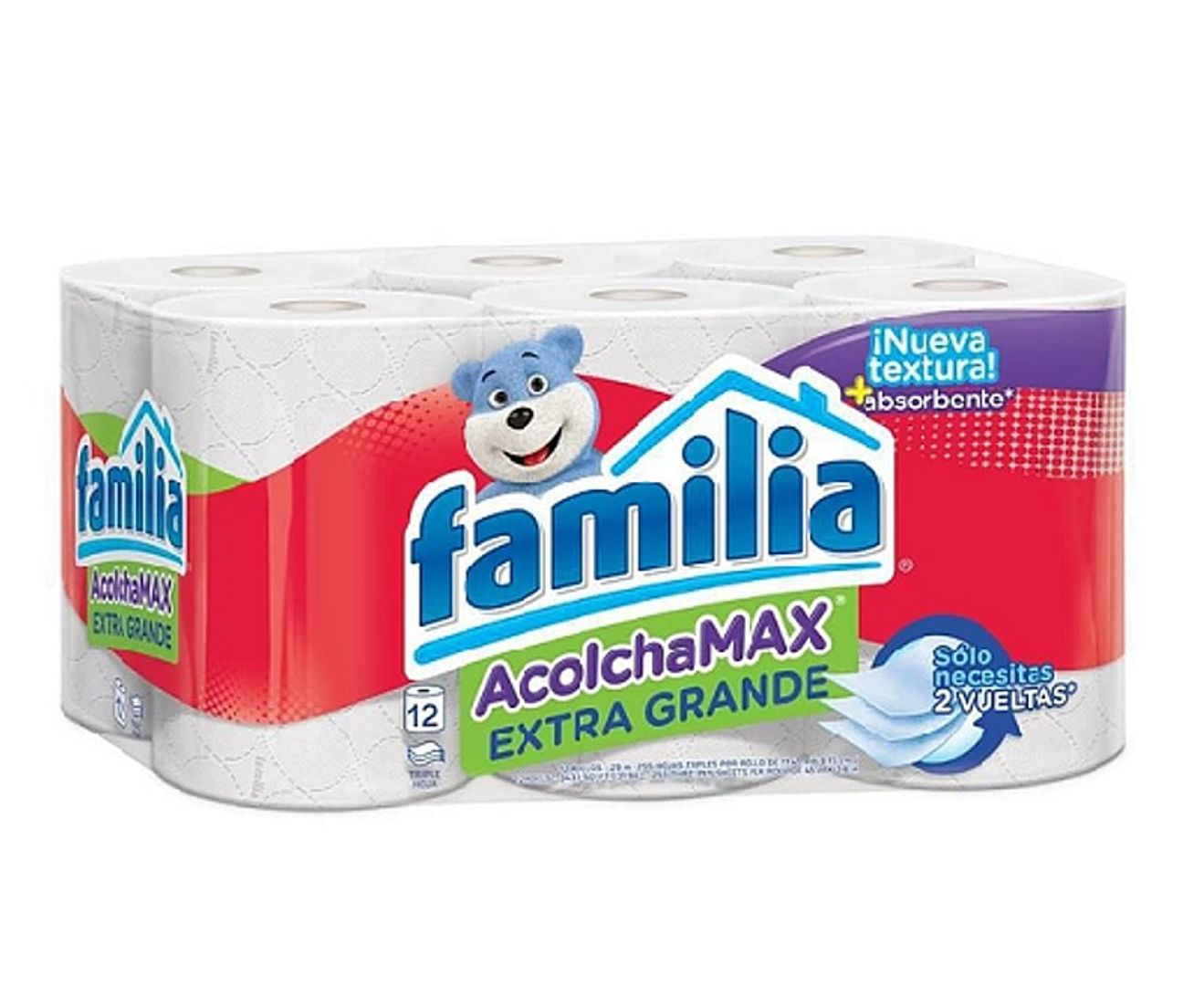  X. F. PAPEL HIGIÉNICO FAMILIA EXTRAGRANDE X 12 ROLLOS