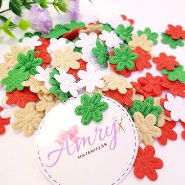 100 Flores 1.8cm Navidad Surtidas  - imagen 1