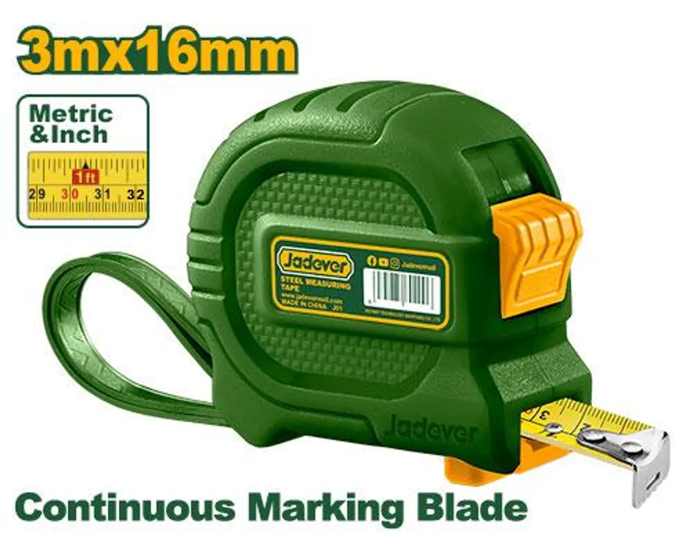 CINTA METRICA 3MTS X 16MM