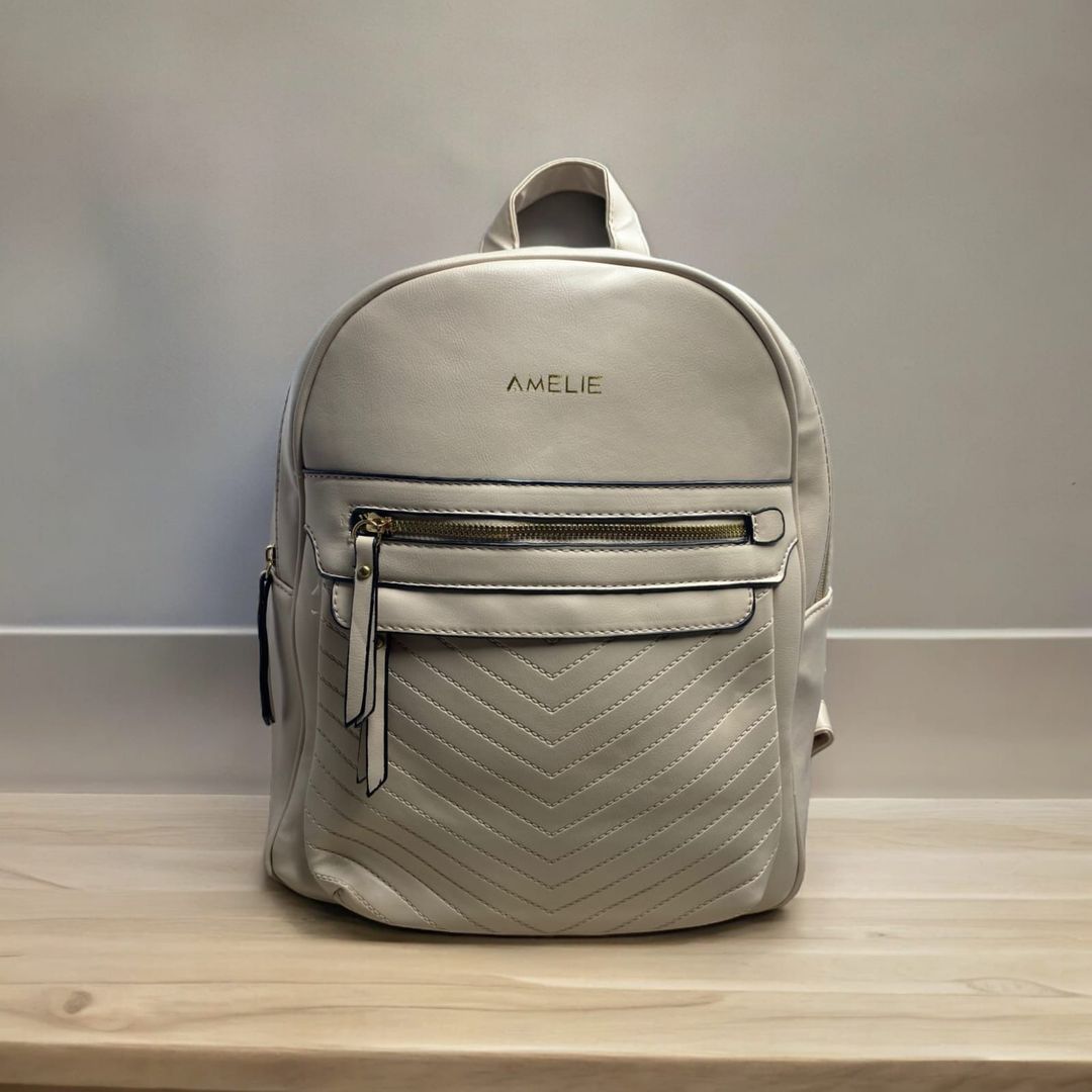 Morral blanco, beige verde y negro 