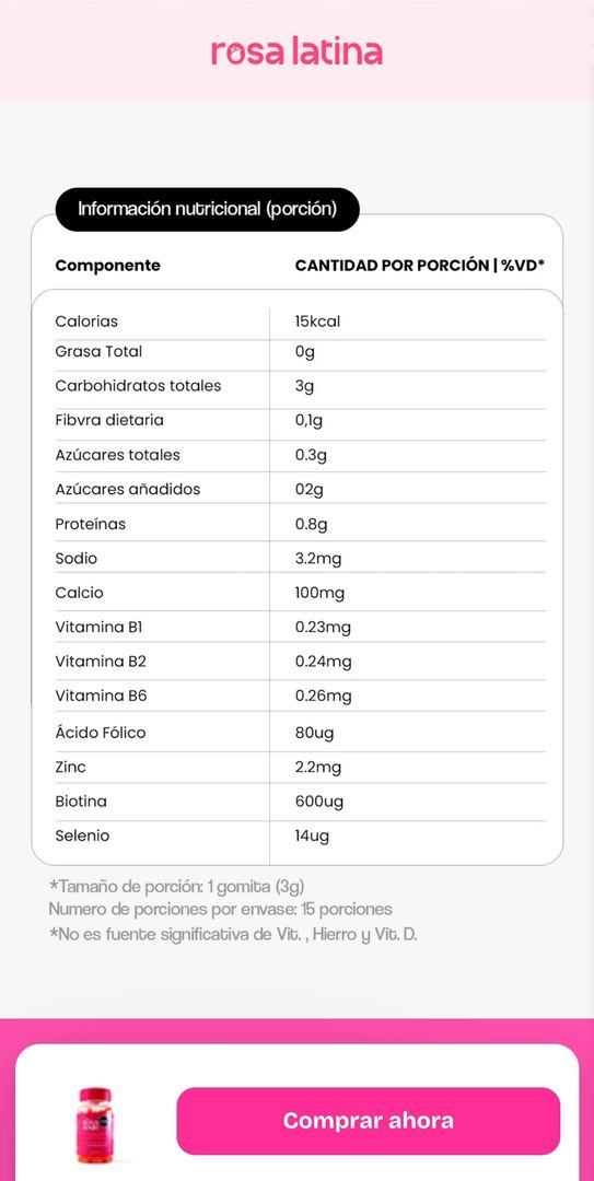 Rosa hair latina gomitas