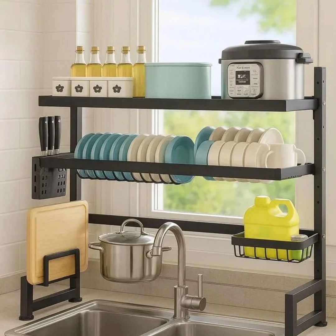 Seca Platos Acero Inoxidable 2 Pisos - 65 cm