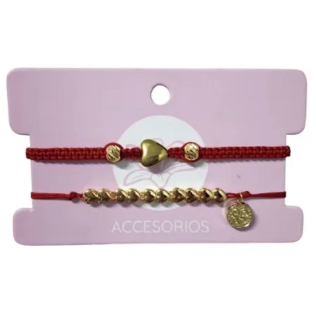 PULSERA CORAZONES DOBLE